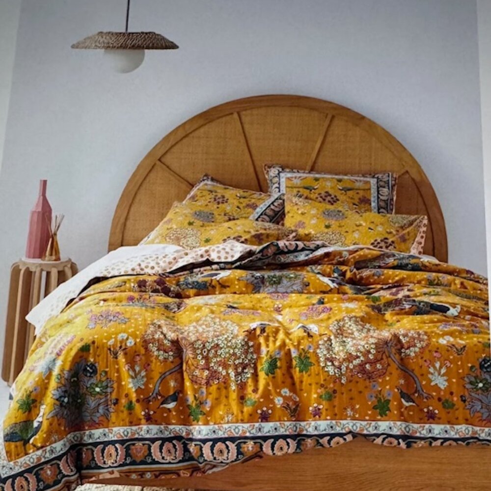 Anthropologie Printed Cotton-Slub Duvet Collection